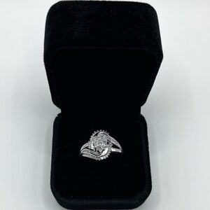 0.40 CT Marquise Cut Natural Diamond Sterling Silver Ring